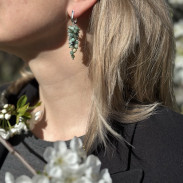 Silver emerald earrings
